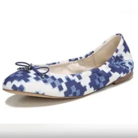 Sam Edelman Felicia Blue Multi Slip On Rounded Closed Toe Flexible Ballet Flat