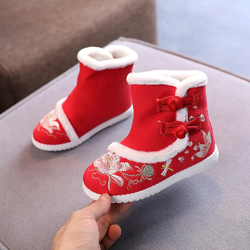 Snow Boots Girls Embroidered Old Beijing Snow Boots
