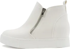 Soda Taylor Hidden Wedge Sole Booties Ankle Heels Sneaker Shoes Side Zipper