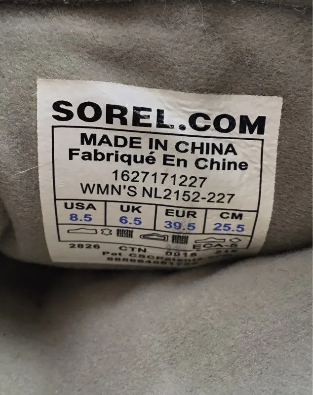 Sorel Women's Slimshortie NL2152-227 Tan Round Toe Mid-Calf Snow Boots - Sz 8.5