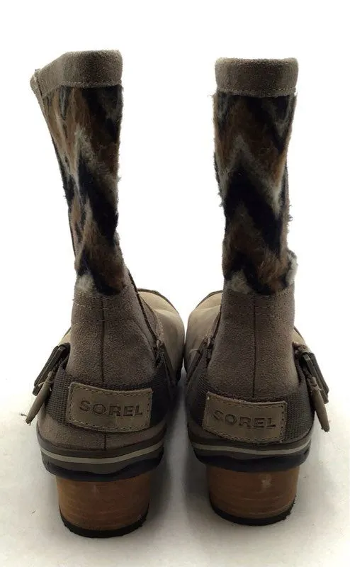 Sorel Women's Slimshortie NL2152-227 Tan Round Toe Mid-Calf Snow Boots - Sz 8.5