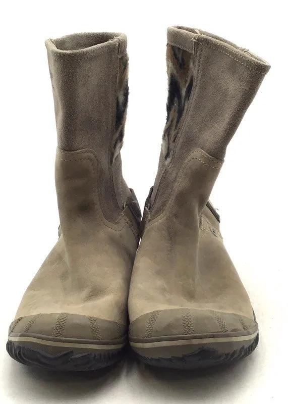 Sorel Women's Slimshortie NL2152-227 Tan Round Toe Mid-Calf Snow Boots - Sz 8.5