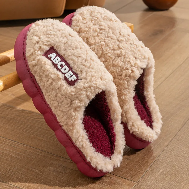 Thick-soled Cotton Slippers Women Home Non-slip Warm