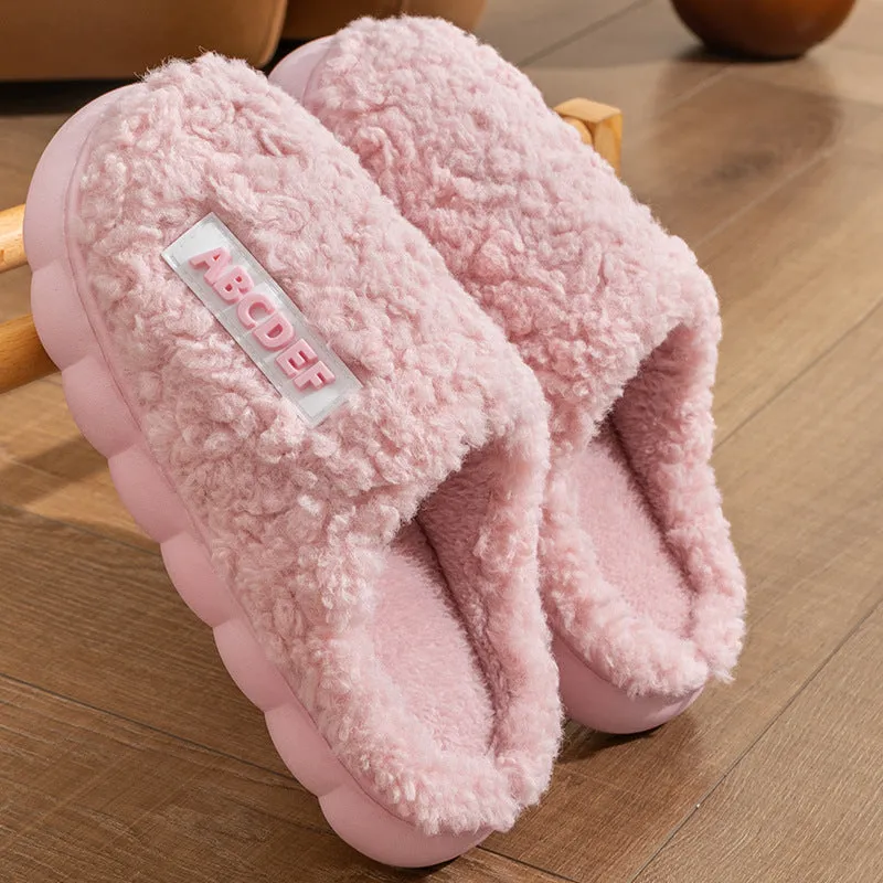 Thick-soled Cotton Slippers Women Home Non-slip Warm