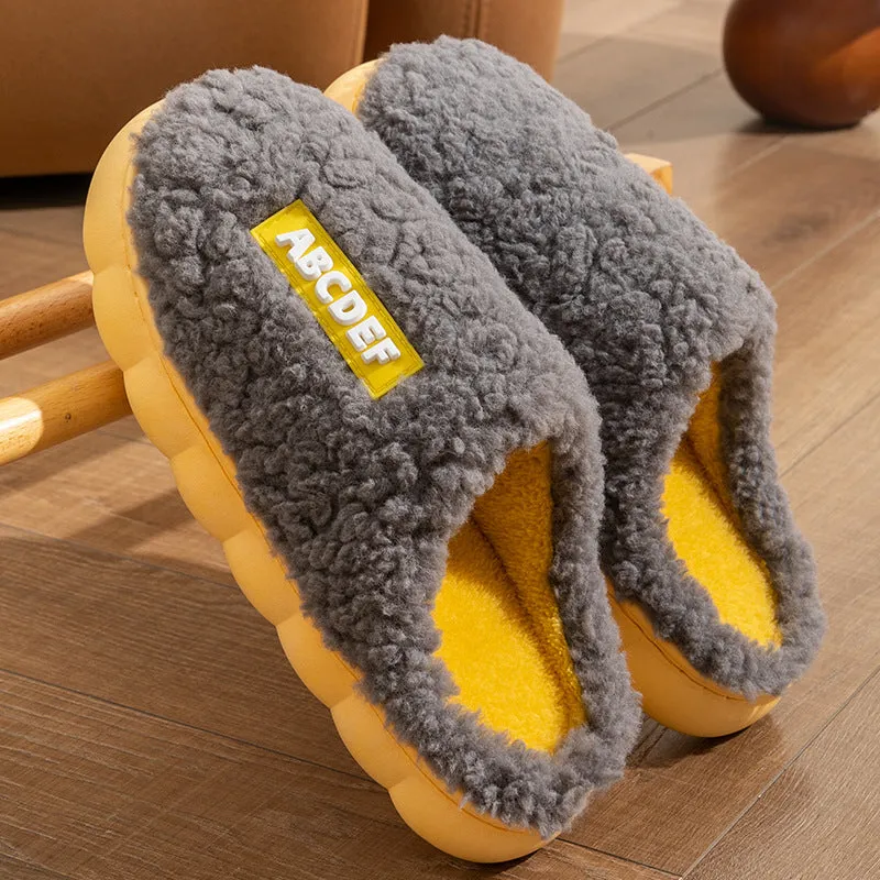 Thick-soled Cotton Slippers Women Home Non-slip Warm