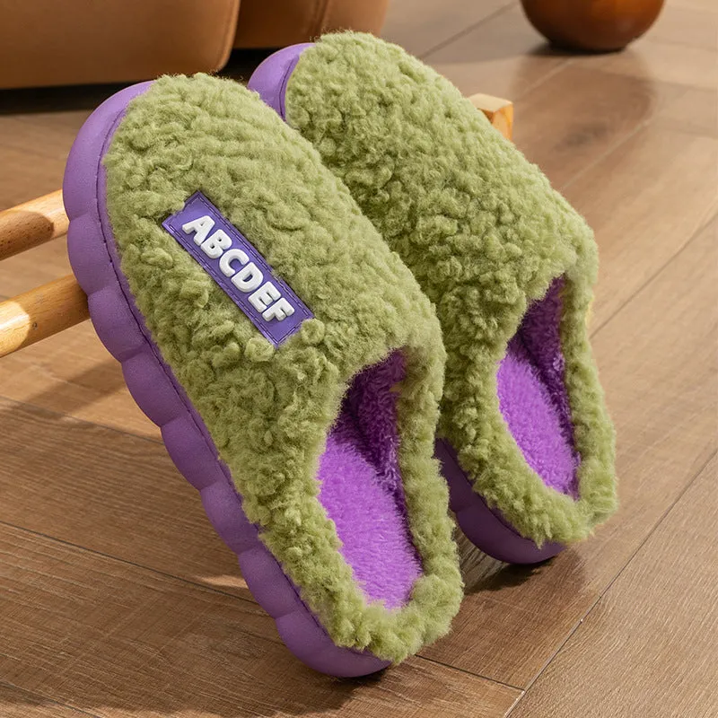 Thick-soled Cotton Slippers Women Home Non-slip Warm