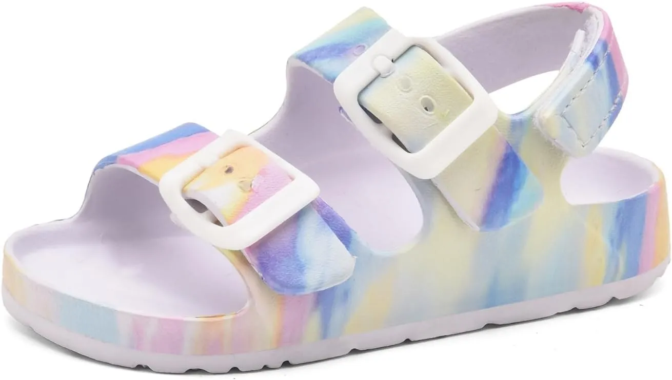 Toddler Unisex Adjustable Buckle Sandals ?C Comfortable Open Toe Beach & Pool Shoes for Boys & Girls with Back Strap