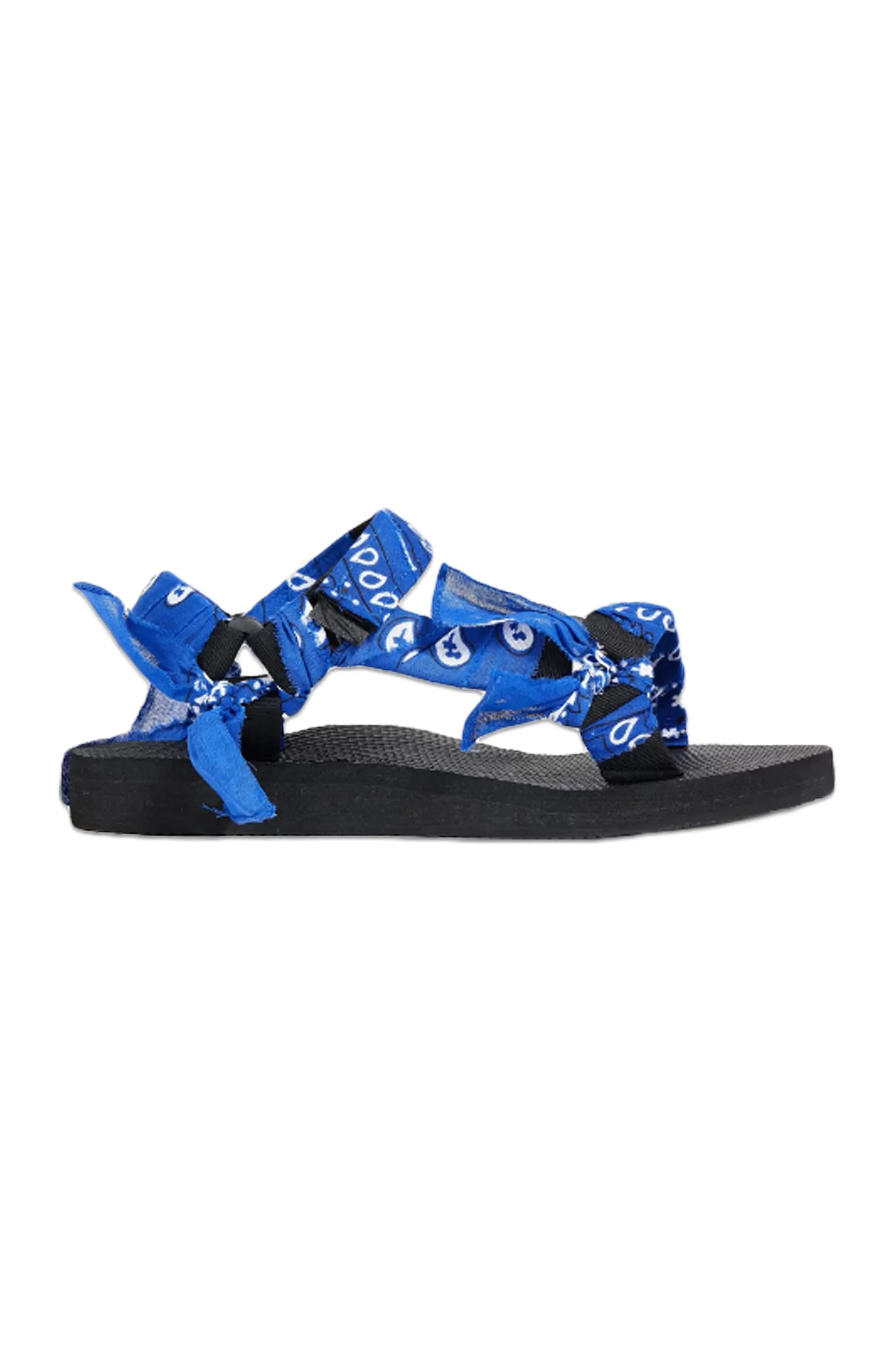 Trekky Printed Gauze-Trimmed Canvas Sandals