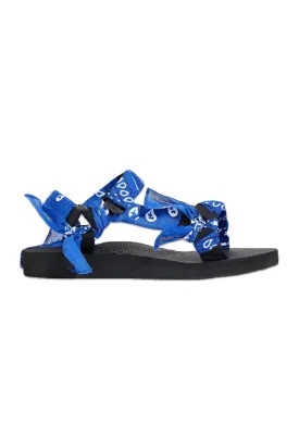 Trekky Printed Gauze-Trimmed Canvas Sandals