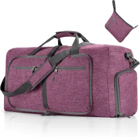 Vomgomfom Travel Duffle Bag for Men, 65L 85L 115L Foldable Travel Duffel Bag with Shoes Compartment Overnight Bag for Men Women