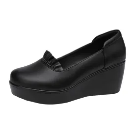Wedges Leather Office Shoes For Women