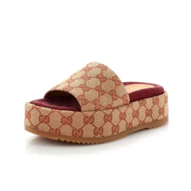 Women's Angelina Platform Slide Sandals GG Canvas
