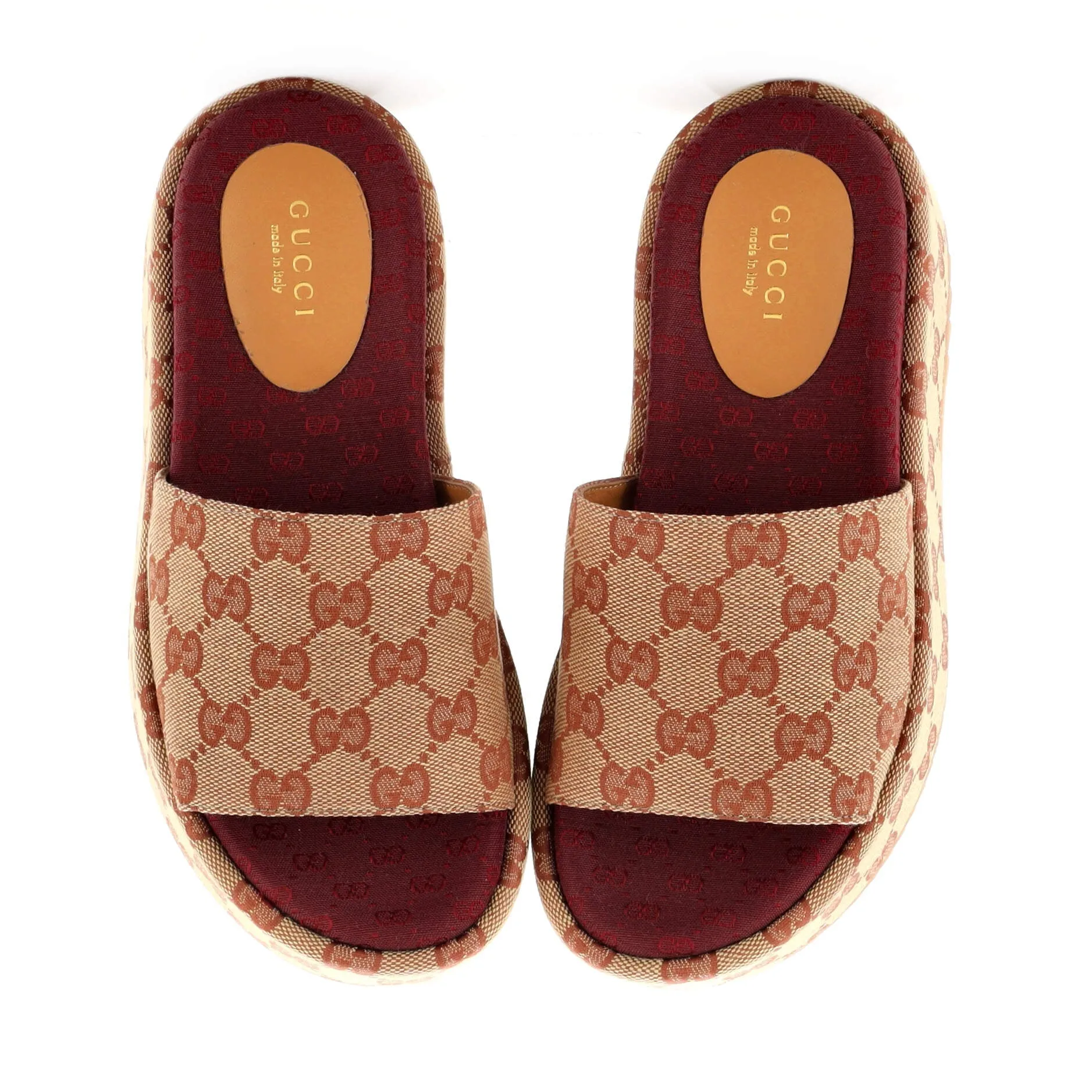 Women's Angelina Platform Slide Sandals GG Canvas