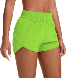 Womens Running Shorts Elastic High Waisted Shorts Workout Shorts Quick Dry Athletic Shorts Pants