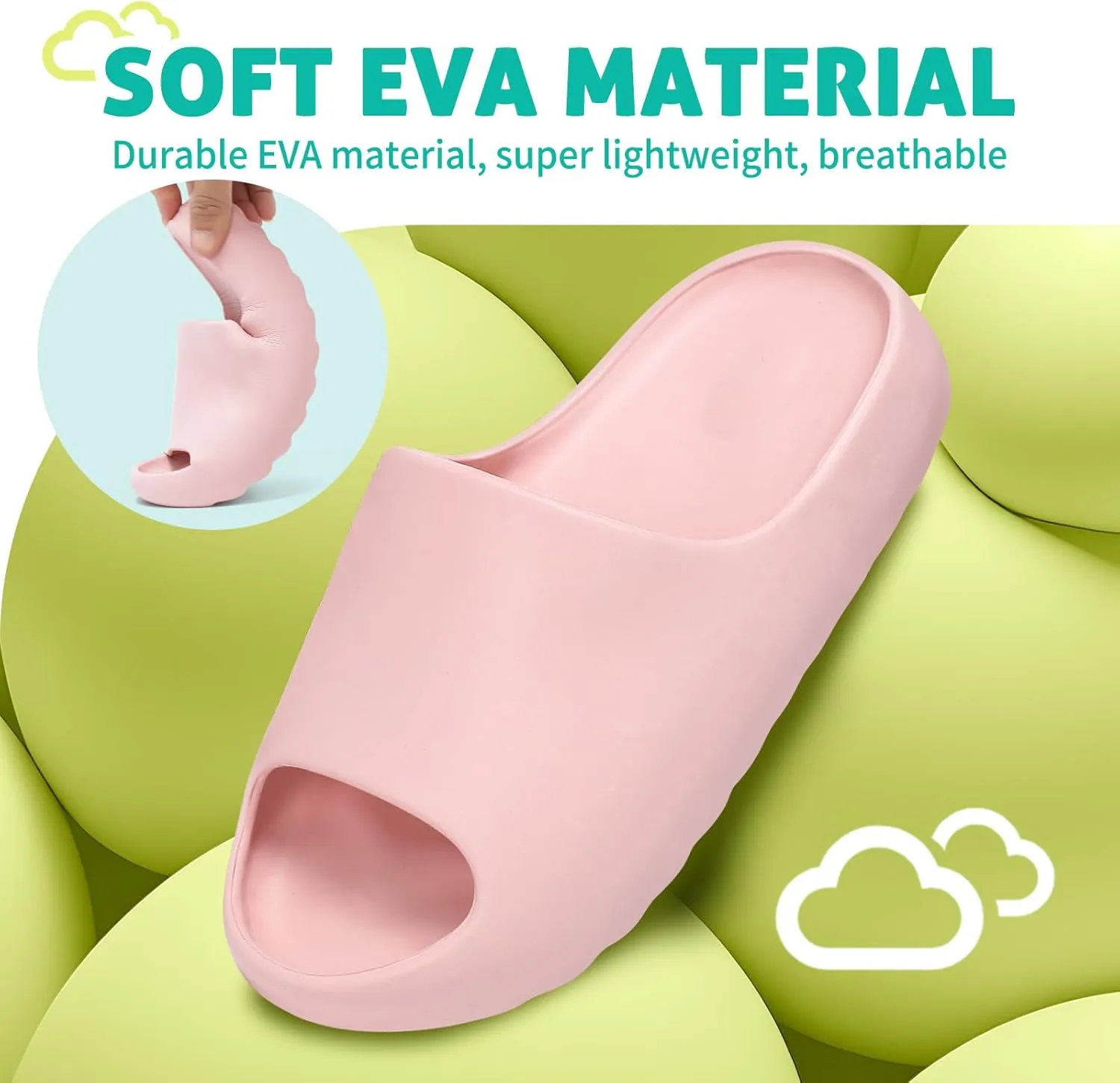 XTJSCBDSH Kids Cloud Slides Boys Girls Pillow Slippers ?C Slip-On Slide Sandals, Summer Beach Pool Shoes, Indoor and Outdoor